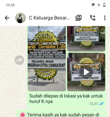 Pengiriman Papan Bunga Duka Batursari Batangan